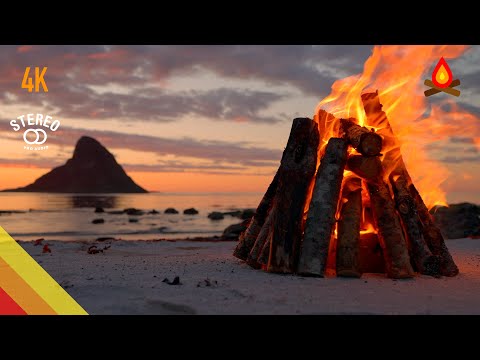 Arctic coast SUNSET 🌅🔥 CAMPFIRE (12 hours - mid-roll ads turned off)