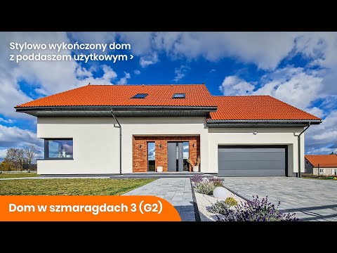 Dom w szmaragdach 3 (G2) – Dom z poddaszem użytkowym. Stylowe wnętrza - ARCHON+ Projekty Domów