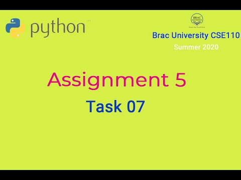 Problem_solving Using Function With Python Assignment 5 Task 07 Brac University Cse110