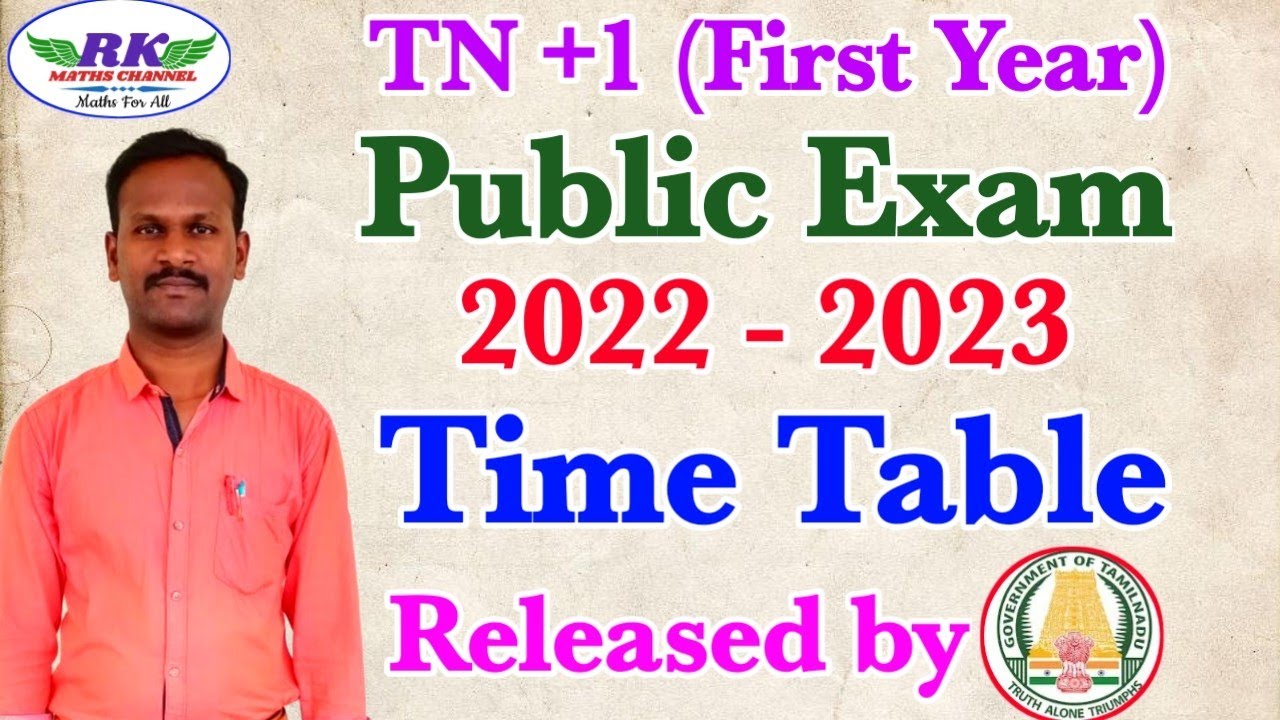 TN +1 (First Year)|Public Exam Time Table 2022-2023