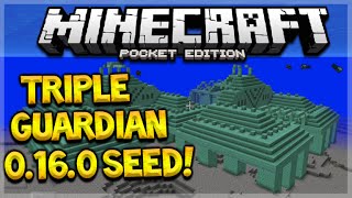 TRIPLE GUARDIAN TEMPLE SEED! Minecraft Pocket Edition 0.16.0 Triple Guardian Temple (Pocket Edition)