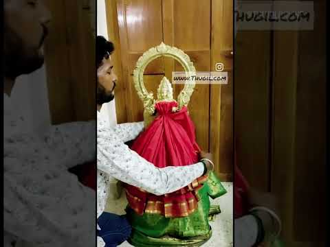 How to tie saree for Amman statues idols two step skirt model sari easy method அம்மன் அலங்காரம்