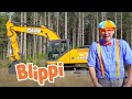 Blippi Blippi Visits A Construction Site Construction Vehicles For Children Blippi Excavator