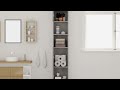 Armoire salle de bains 32x25,5x190 cm gris béton | video 1