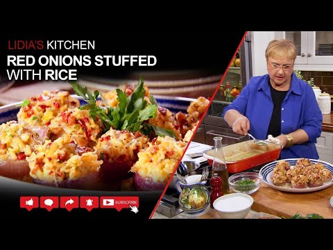 Red Onions Stuffed with Rice