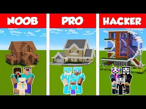 Minecraft NOOB vs PRO vs HACKER: FAMILY HOUSE BUILD CHALLENGE in Minecraft / Animation