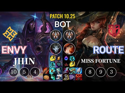 EM Envy Jhin vs SB Route Miss Fortune Bot - KR Patch 10.25