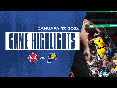 Detroit Pistons Defeat Indiana Pacers | Game Highlights | 01.17.26