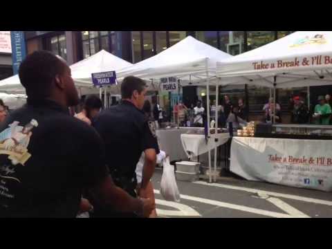 Cops have fun too! NYPD Officer Dancing Cupid Shuffle with Take a Break & I'll Bake. (Official)