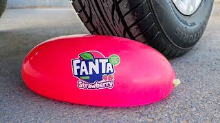 Globo de Fanta VS Rueda de Coche | Aplastando Cosas Crujientes y Satisfactorias con el Coche