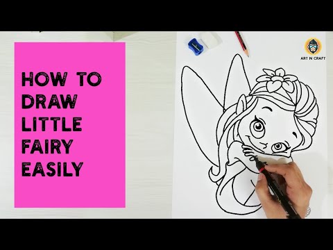 How to draw little fairy. Step by step easy drawing of little fairy. artncraft.info | Art n Craft