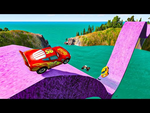Impossible Weird Wave Bridge Crossing Cars Vs Deep Water - BeamNG Drive