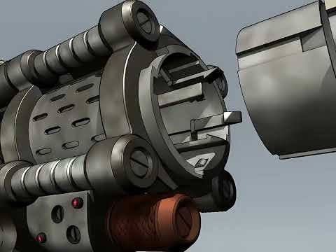 Sakura Taisen 3 - Arc de Triomphe Revolver Cannon assemble scene 4K Upscale