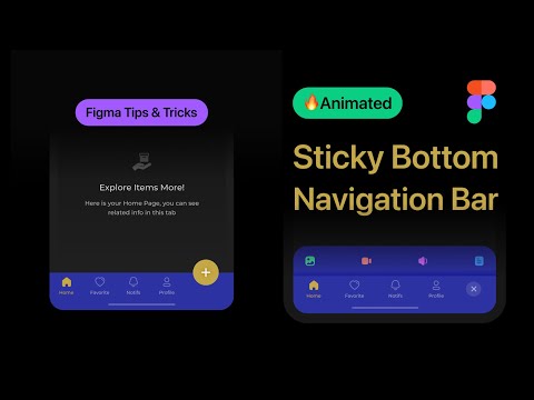 A Fixed / Sticky Bottom Nav Bar, Animates Between Screens - Figma Tutorial