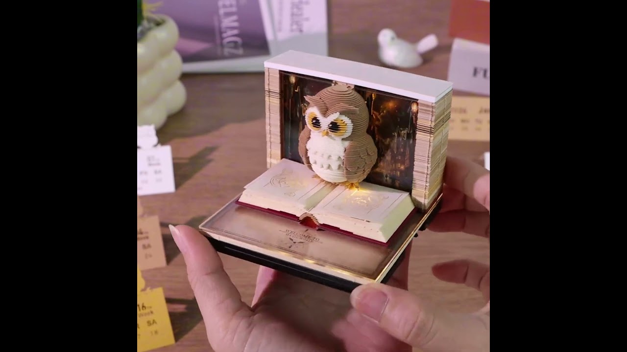 #notepad #stationery #gift #lightbox #calendar #decoration #owl #harrypotter 3D Memo Pad Note Gift