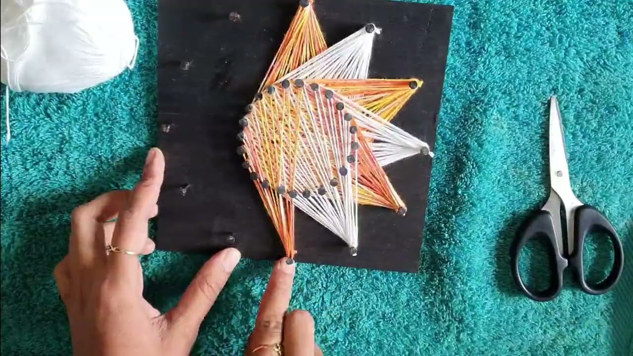 String Art Tutorial|Mandala Art|StringArt Geometric Pattern|String Art Making|HomeDecor #stringart