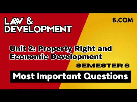 Unit 1 Introduction l Important Questions l Semester 6 l Law and Development l