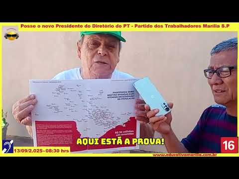 Tv Educativa Profº Mário Teruya  entrevista Profº Juvenal Aguiar Vice Presidente da APEOESP Na Posse do Novo Presidente do Diretório Municipal do PT- Partido dos Trabalhadores de Marília S.P.