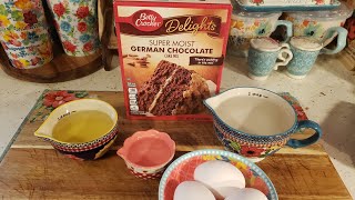 @HOW TO MAKE CAKE IN THE BOX # GERMAN CHOCOLATE  CAKE SUPER MOIST)