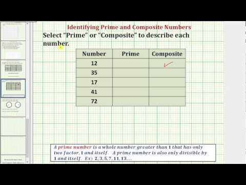 Determine Prime and Composite Numbers (Common Core 3/4 Math Ex 20