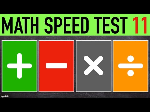 Math Speed Test #11 (25 Problems) - Addition Subtraction Multiplication Division Mental Maths Drill