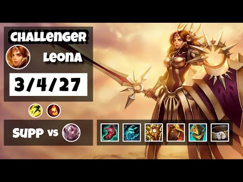 Leona Challenger Gameplay S11 Replay 11.13 Support (3/4/27) - EU
