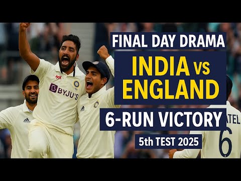 🏏 Last Day Thriller at The Oval | India vs England 5th Test 2025 | Siraj Heroics Nail-Biting Finish