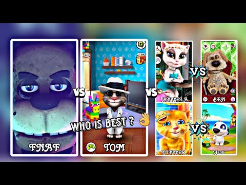 Fnaf Vs Tom Vs Ben Vs Angela Vs GINGER Vs Hank Who Is Best ? 👌 🤣 | Pirates Song 🎵 | Tom The Singer