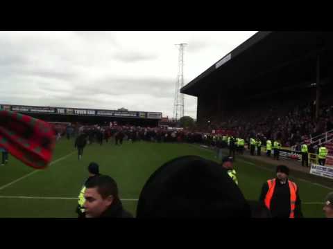 Swindon fc pitch invasion vs port vale