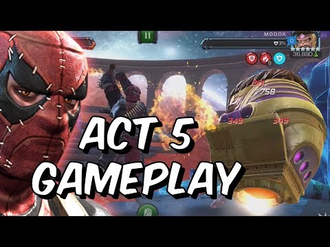 5 Star Masacre Act 5.4 Gameplay - Vitality Path + MODOK Boss Fight - Marvel Contest Of Champions