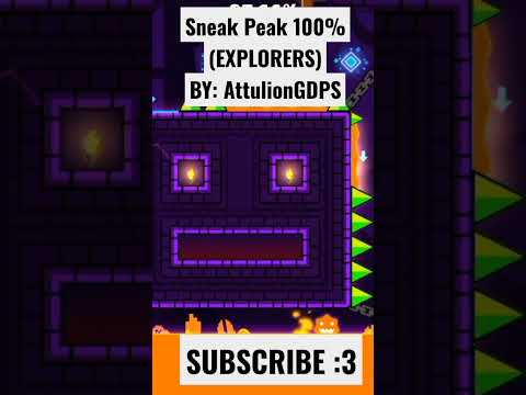 Sneak Peek (EXPLORERS 100%) Geometry Dash GDPS Editor 2.2, By: AtrulionGDPS :) #geometrydash #shorts