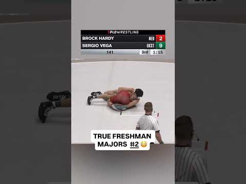 True Freshman Sergio Vega just majored #2 Brock Hardy 13-2 😳#nationalduals