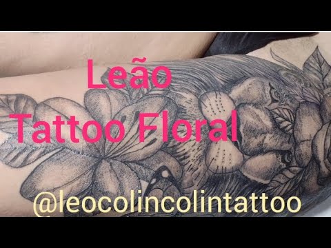 Leão tattoo floral Whip shading Leo Colin Colin tattoo