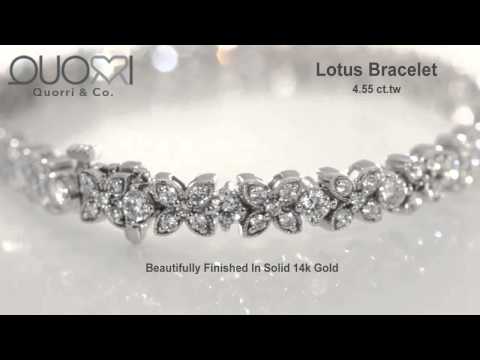 Quorri Designer 14k Gold Lab Diamond Tennis Bracelet