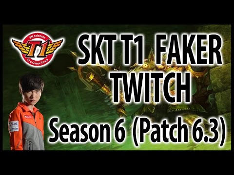 SKT T1 Faker – Twitch ADC vs. Kog'Maw – LoL KR Challenger Ranked, Patch 6.3 (2016.02.14)
