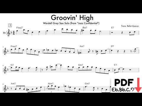 Wardell Gray -  "Groovin' High" Tenor Sax Transcription Solo Wardell Gray