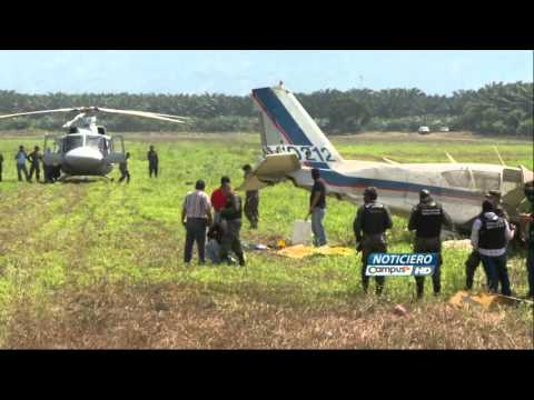 Narco avioneta se estrella en predios de Aldea la 40