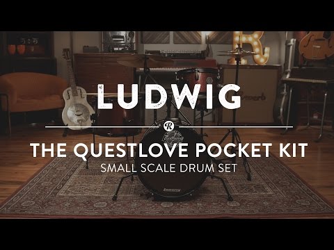 Ludwig Questlove Pocket Drum Kit w/Cymbals Stands White Sparkle image 2