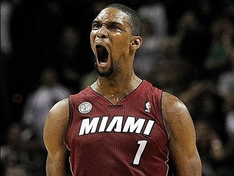 CHRIS BOSH ROARS AFTER HITTING A 3 Pointer Against Pacers Game 7