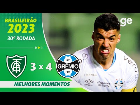 Gols e lances de América-MG x Grêmio