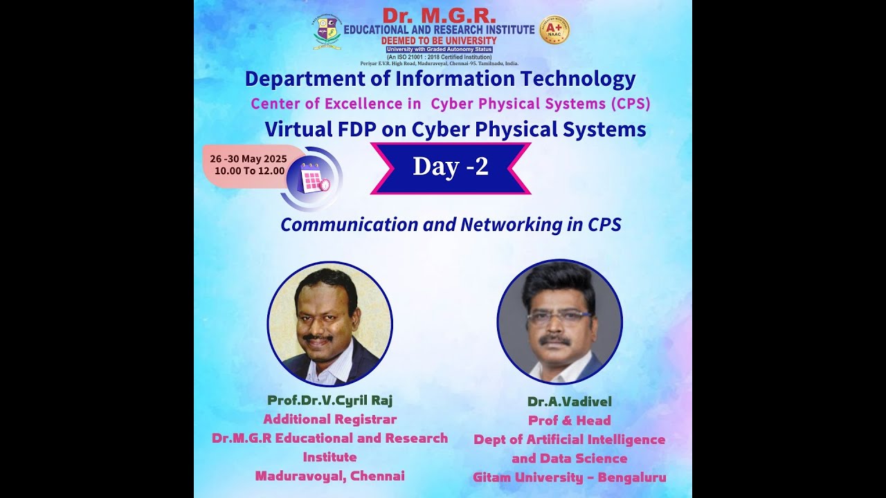 Faculty Development Program (FDP) – Day 2 - Communication and Networking in CPS