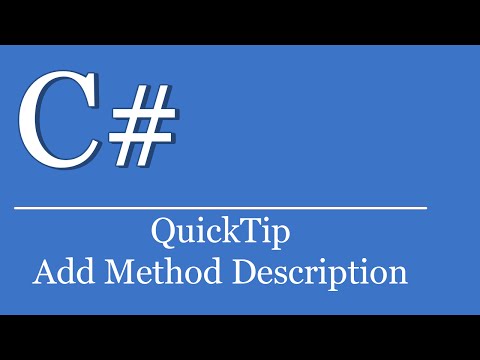 QuickTip #36 - Methodenbeschreibung hinzufügen | C# Tutorials Visual Studio | method description