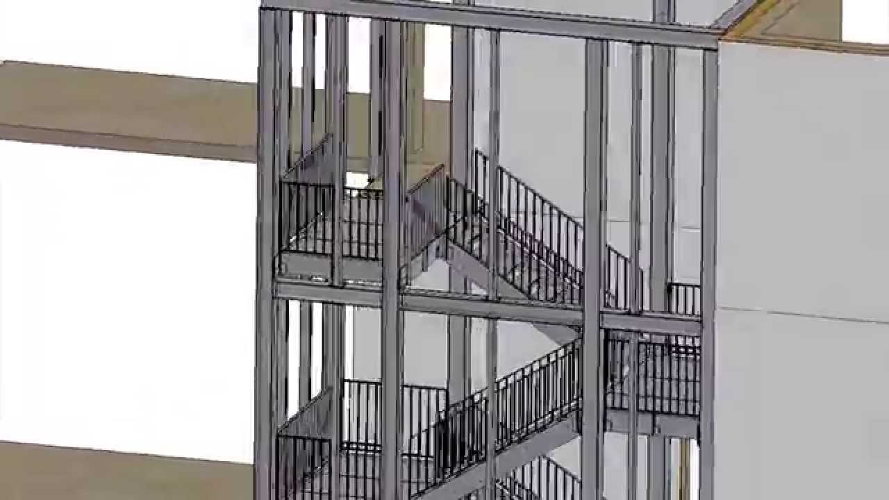 Étude technique d'escaliers métallique de secours