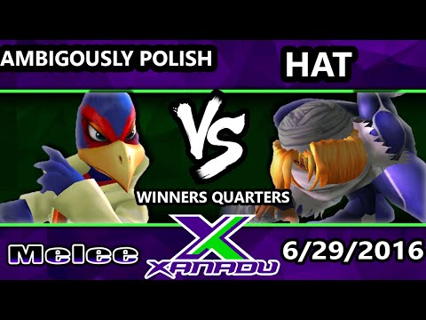 S@X 156 - Hat (Shiek, Marth) Vs. Ambiguously Polish (Falco) SSBM Winners Quarters - Smash Melee