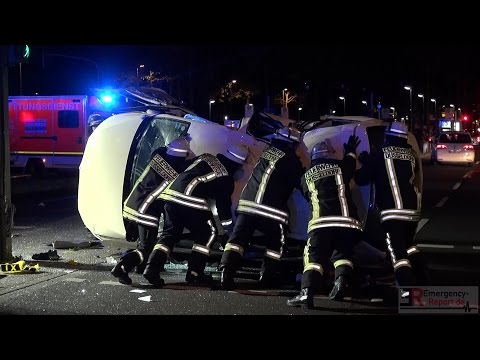 Rotlicht missachtet - [SCHWERER TAXIUNFALL IN DÜSSELDORF] - | Taxi überschlagen | Mehrere Verletzte