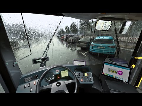 Relaxing Driving in the Rain - The Bus (Unreal Engine 5.3 - 4K Ultra Graphics)