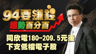 同欣電180-209.5元後 下支低檔?