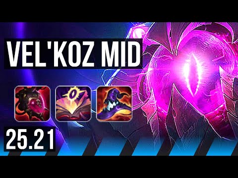 VEL'KOZ vs AKALI (MID) | Dominating | KR Master | 25.21