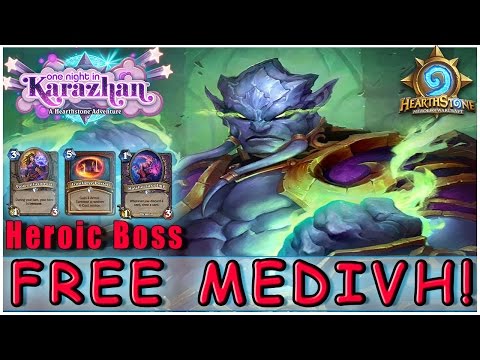 How to beat Heroic boss Free Medivh! | Hearthstone One Night in Karazhan Solo Adventure Boss