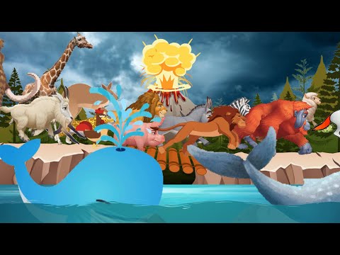 Animal Sounds Song 🐾 Run & Go Escape the Volcano! 🌋Nursery Rhymes for Toddlers 🎶 Super Simple Song